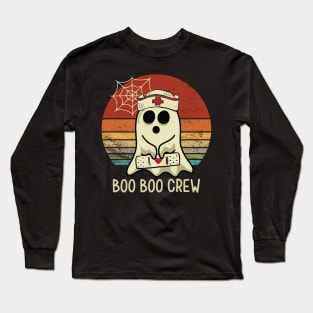 Boo Boo Crew Nurse Shirts Halloween Nurse Shirts for Women Long Sleeve T-Shirt